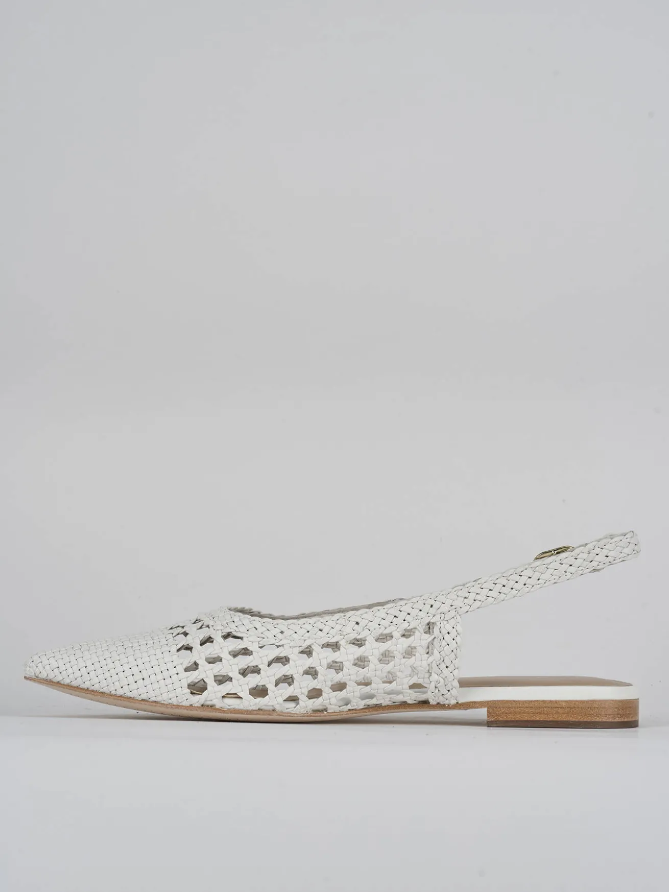 Ballerine tacco 1cm pelle bianco