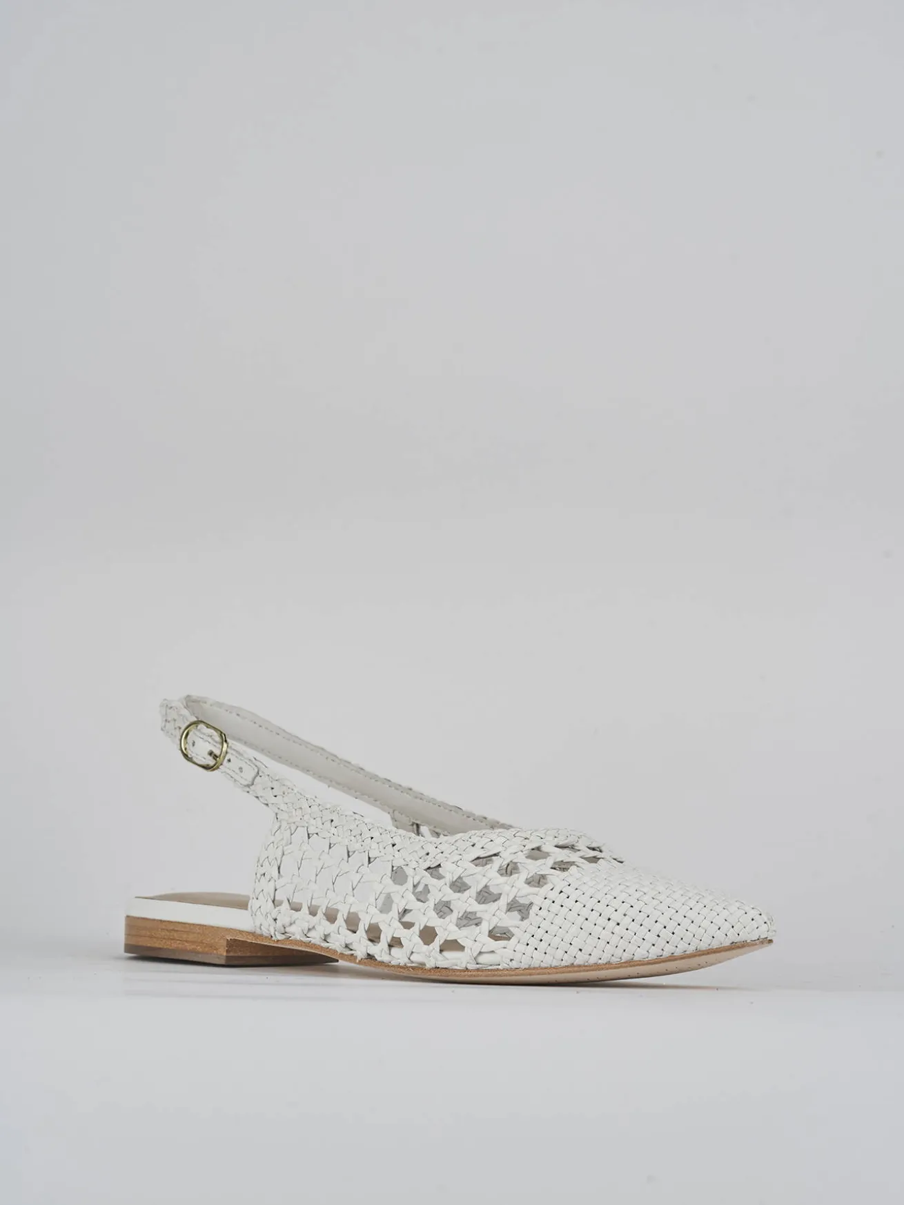 Ballerine tacco 1cm pelle bianco