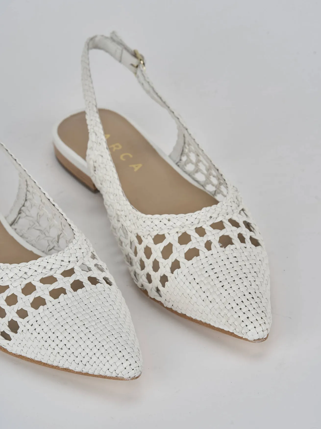 Ballerine tacco 1cm pelle bianco