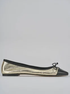 Ballerine tacco 1cm pelle oro