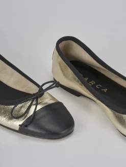 Ballerine tacco 1cm pelle oro