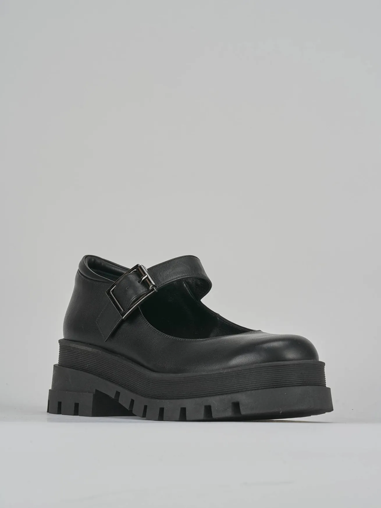 Ballerine tacco 2cm pelle nero