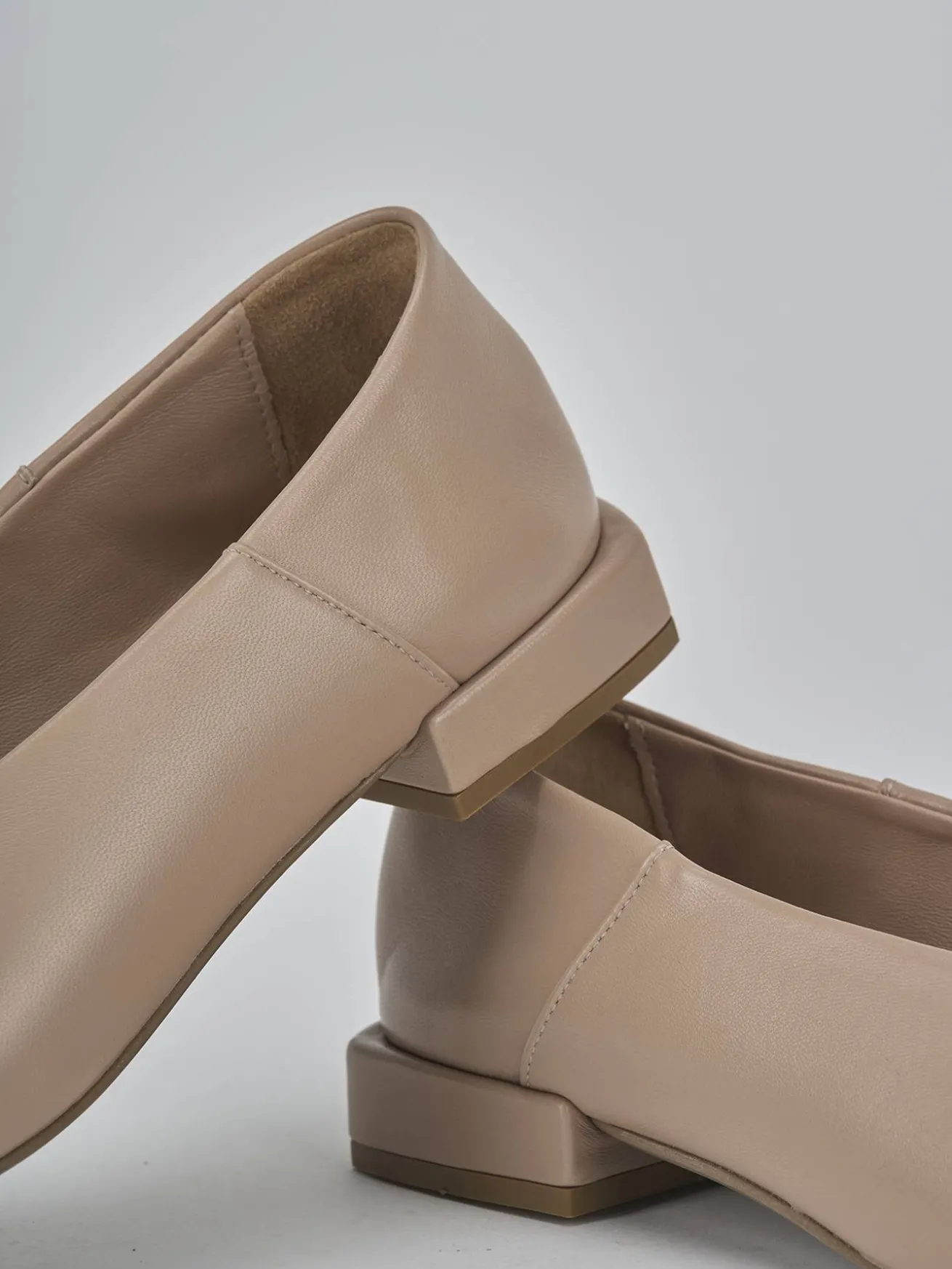 Ballerine tacco 2cm pelle rosa