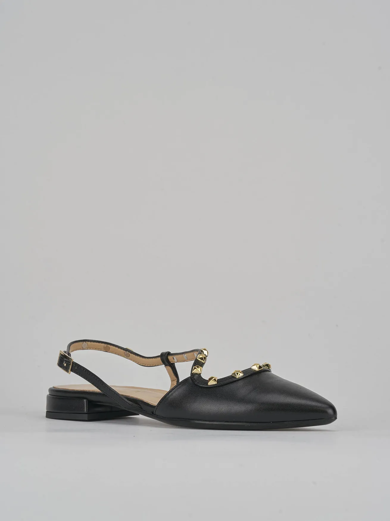 Ballerine tacco 1cm pelle nero