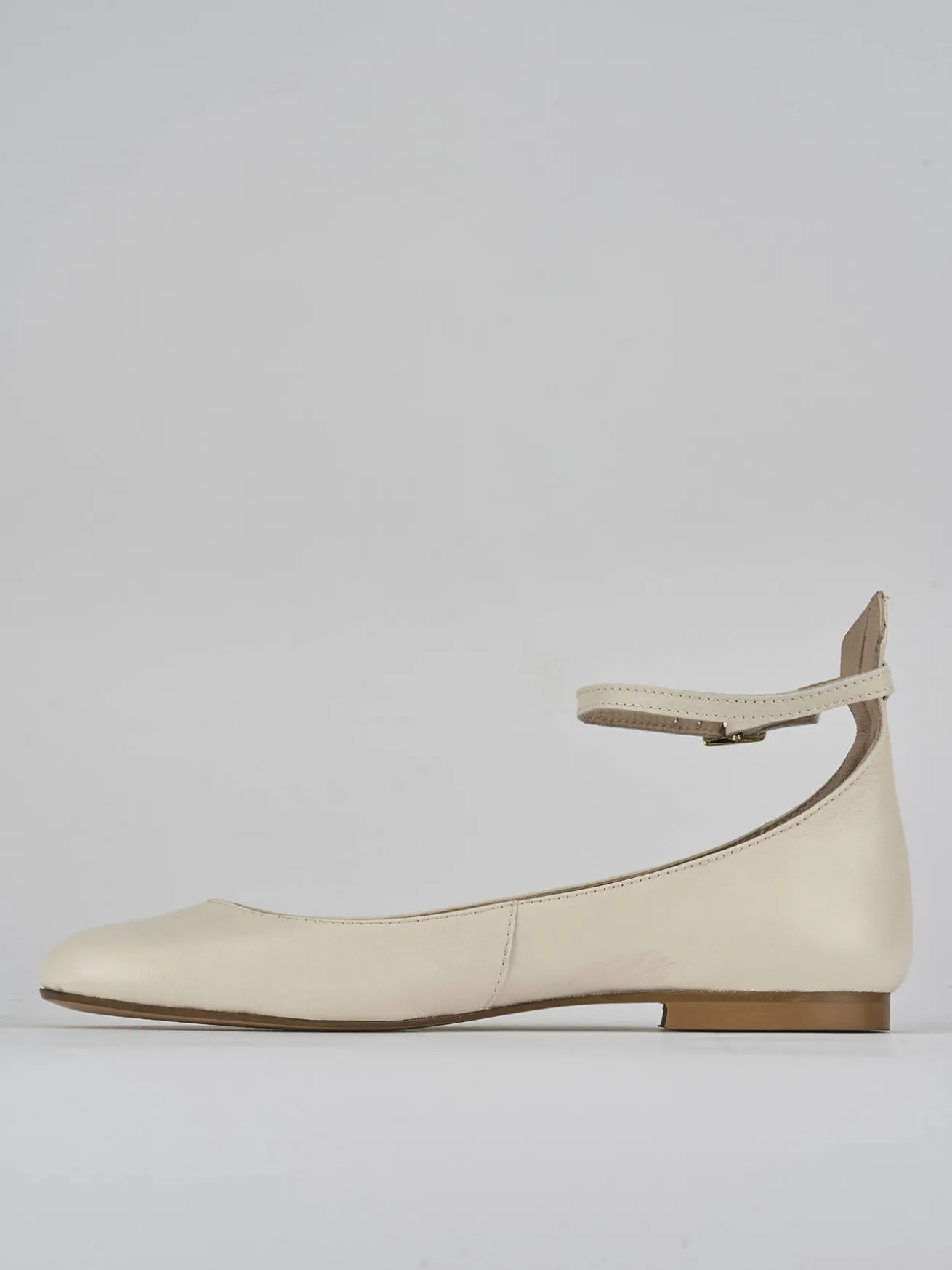 Ballerine tacco 1cm pelle bianco