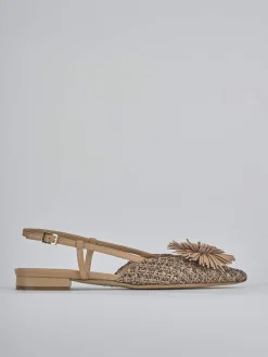 Ballerine tacco 1cm pelle marrone