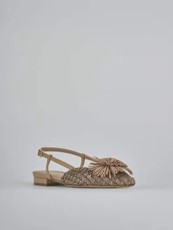 Ballerine tacco 1cm pelle marrone