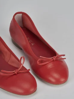 Ballerine tacco 1cm pelle rosso