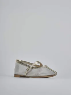 Ballerine tacco 1cm pelle oro