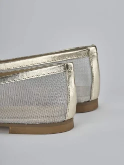 Ballerine tacco 1cm pelle oro