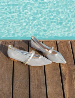 Ballerine tacco 1cm pelle oro