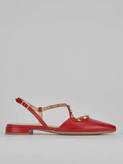 Ballerine tacco 1cm pelle rosso