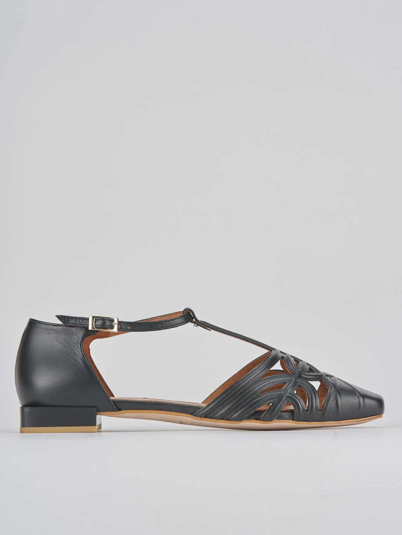 Ballerine tacco 1cm pelle nero