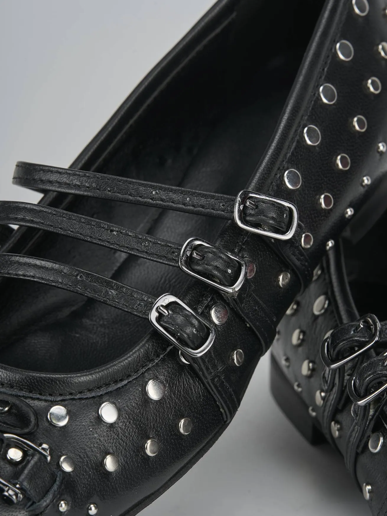 Ballerine tacco 1cm pelle nero