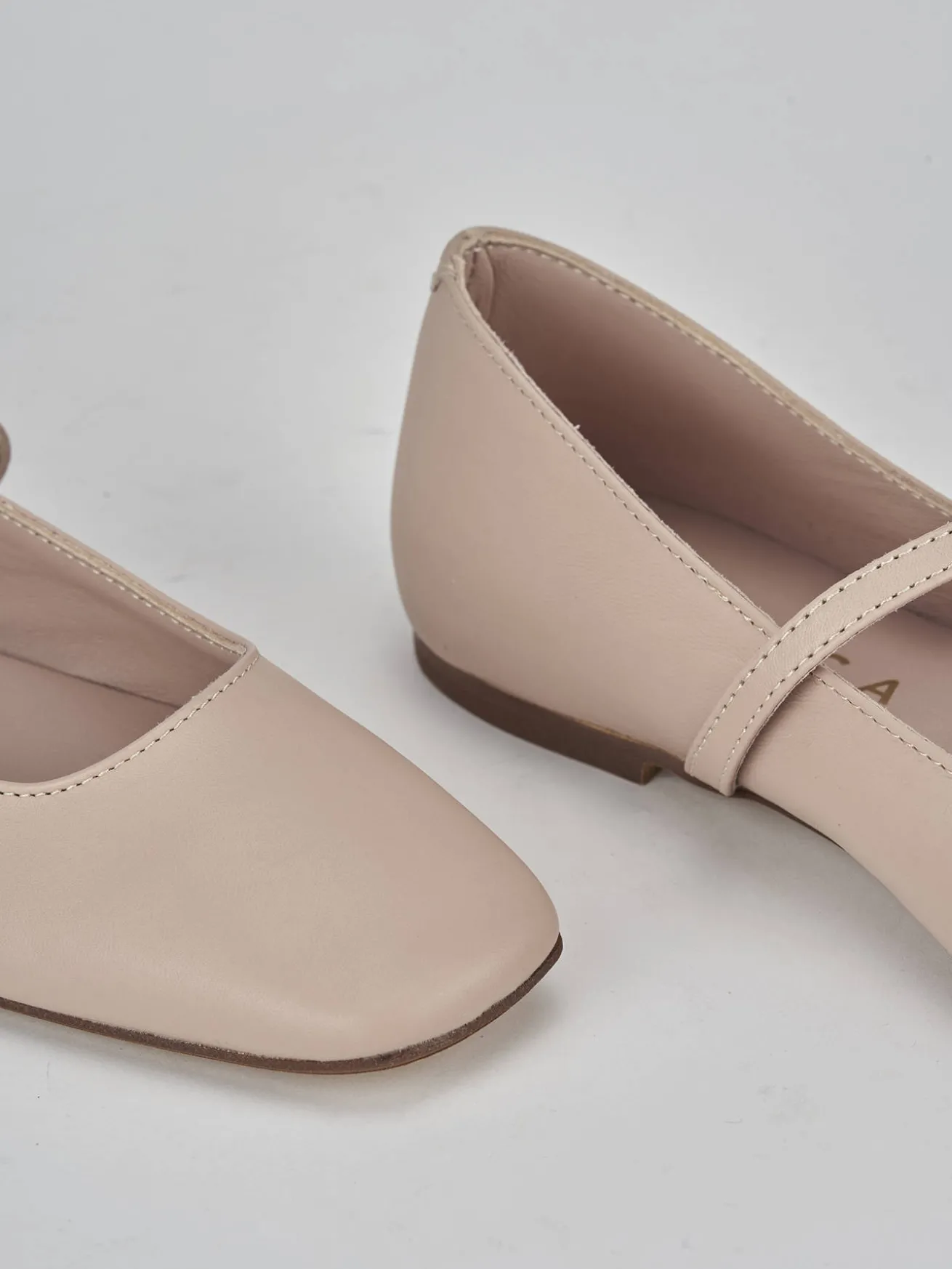 Ballerine tacco 1cm pelle rosa