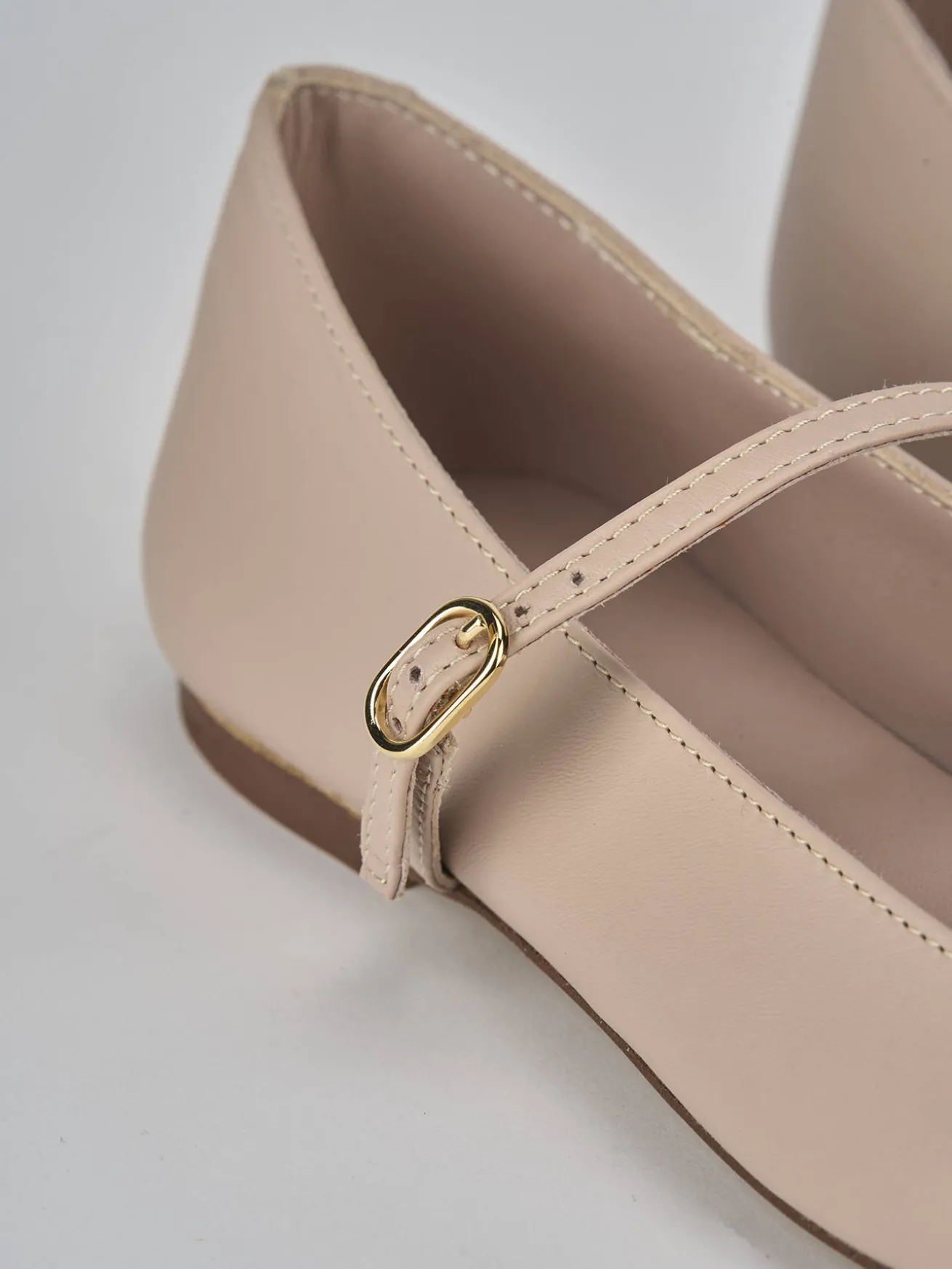 Ballerine tacco 1cm pelle rosa