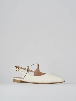 Ballerine tacco 1cm pelle bianco