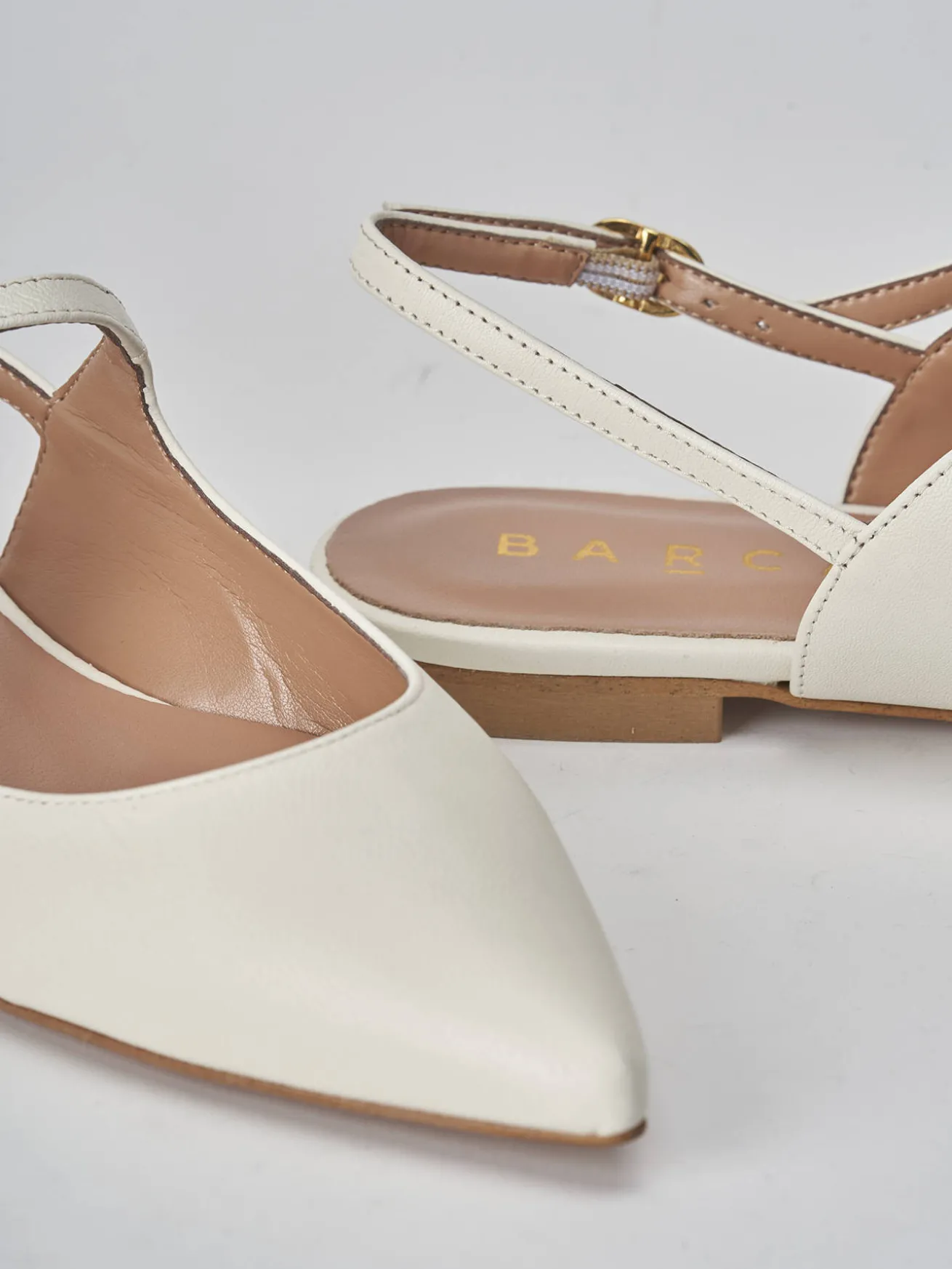 Ballerine tacco 1cm pelle bianco