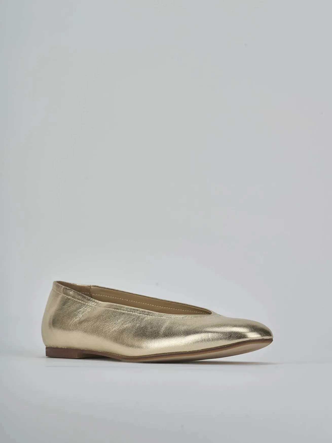 Ballerine tacco 1cm pelle oro