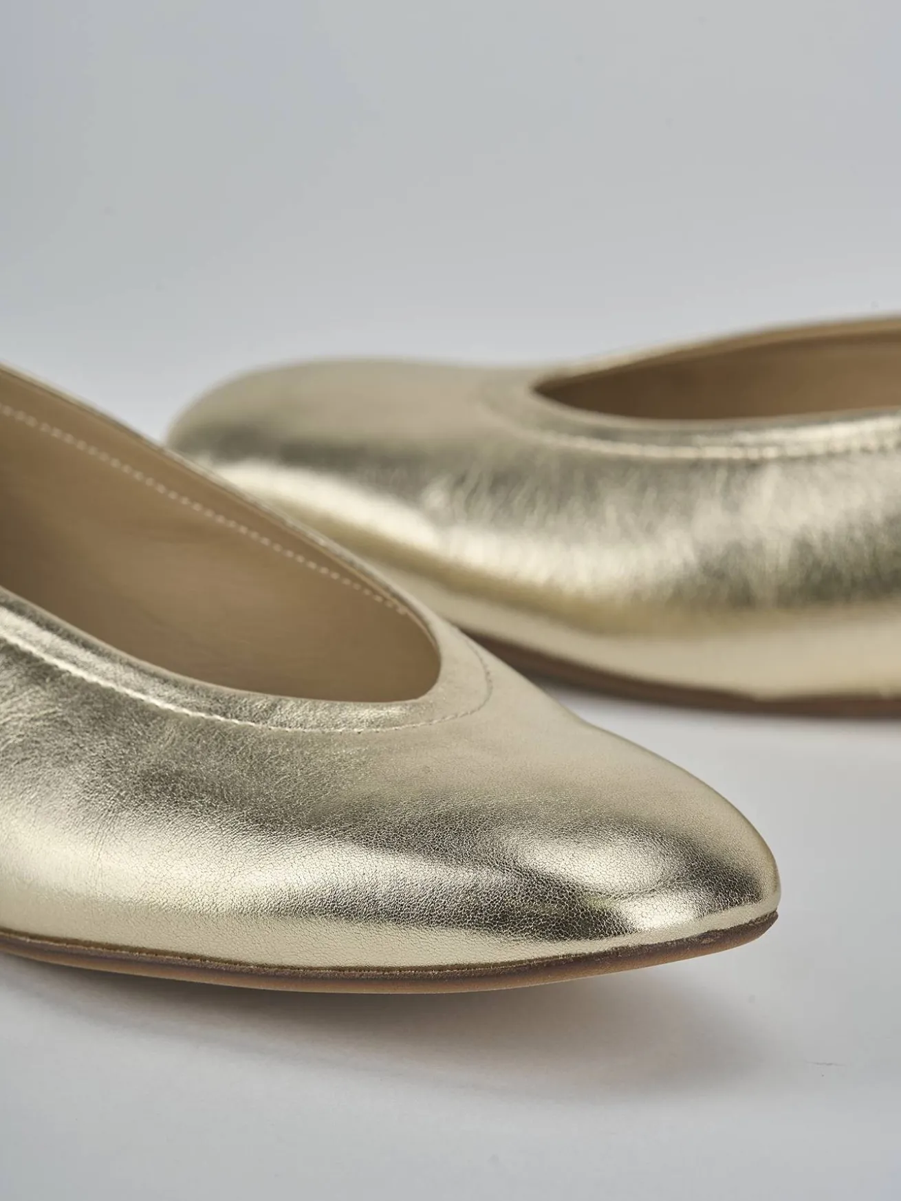 Ballerine tacco 1cm pelle oro