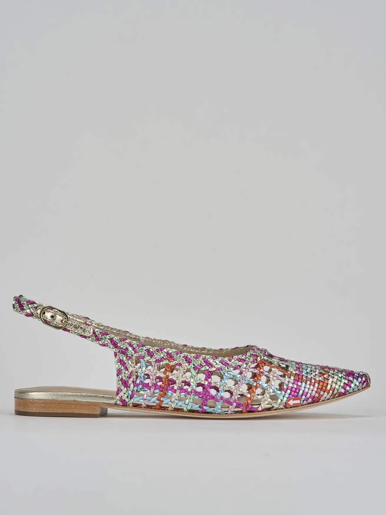 Ballerine tacco 6cm pelle multicolor