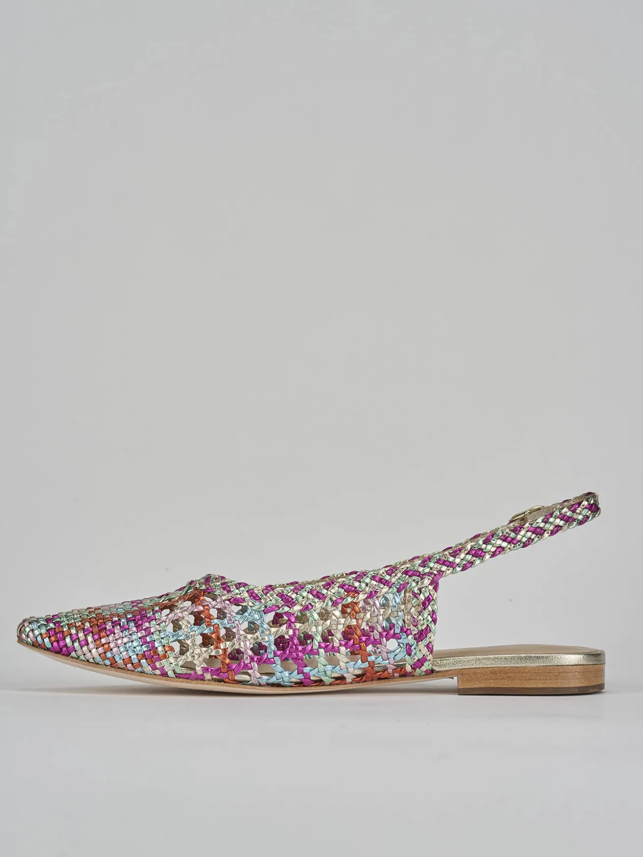Ballerine tacco 6cm pelle multicolor