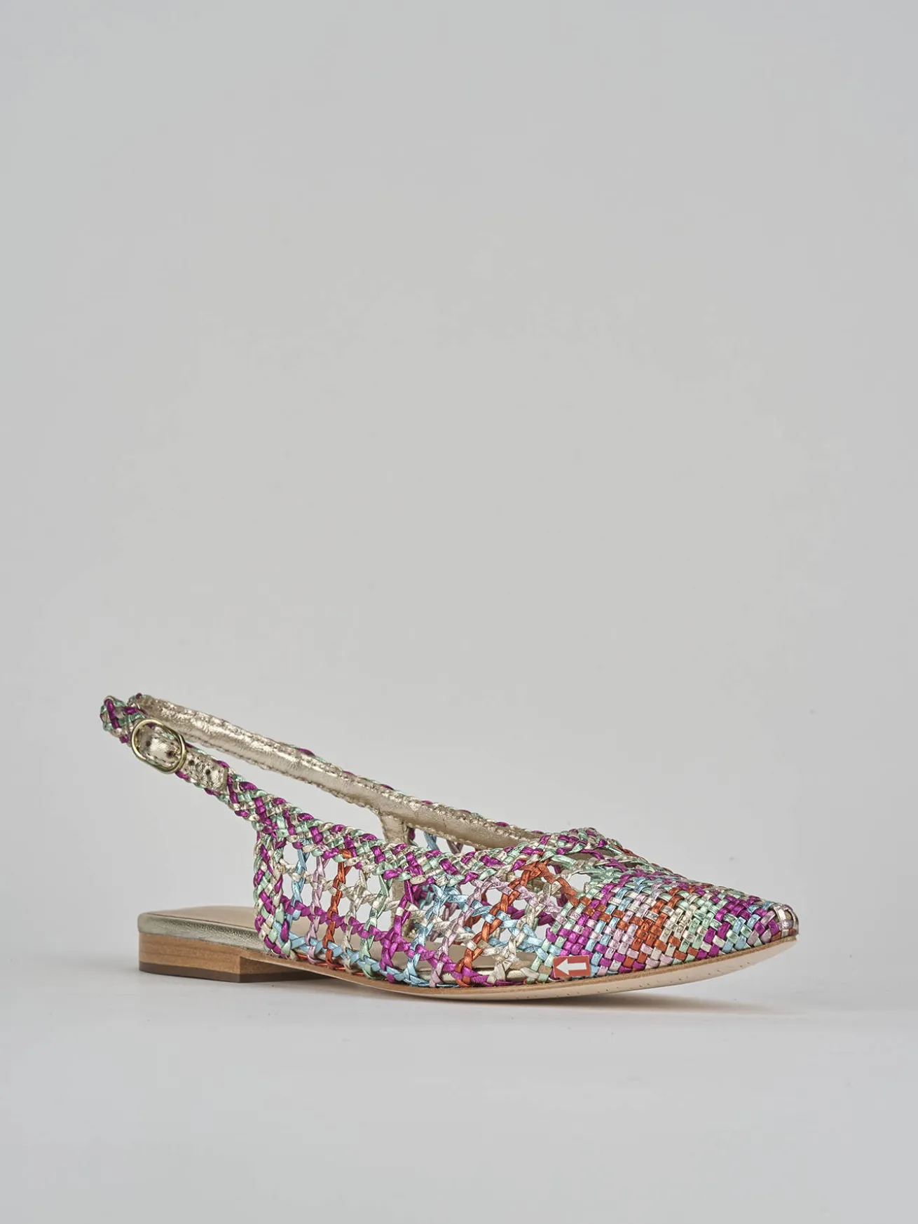 Ballerine tacco 6cm pelle multicolor