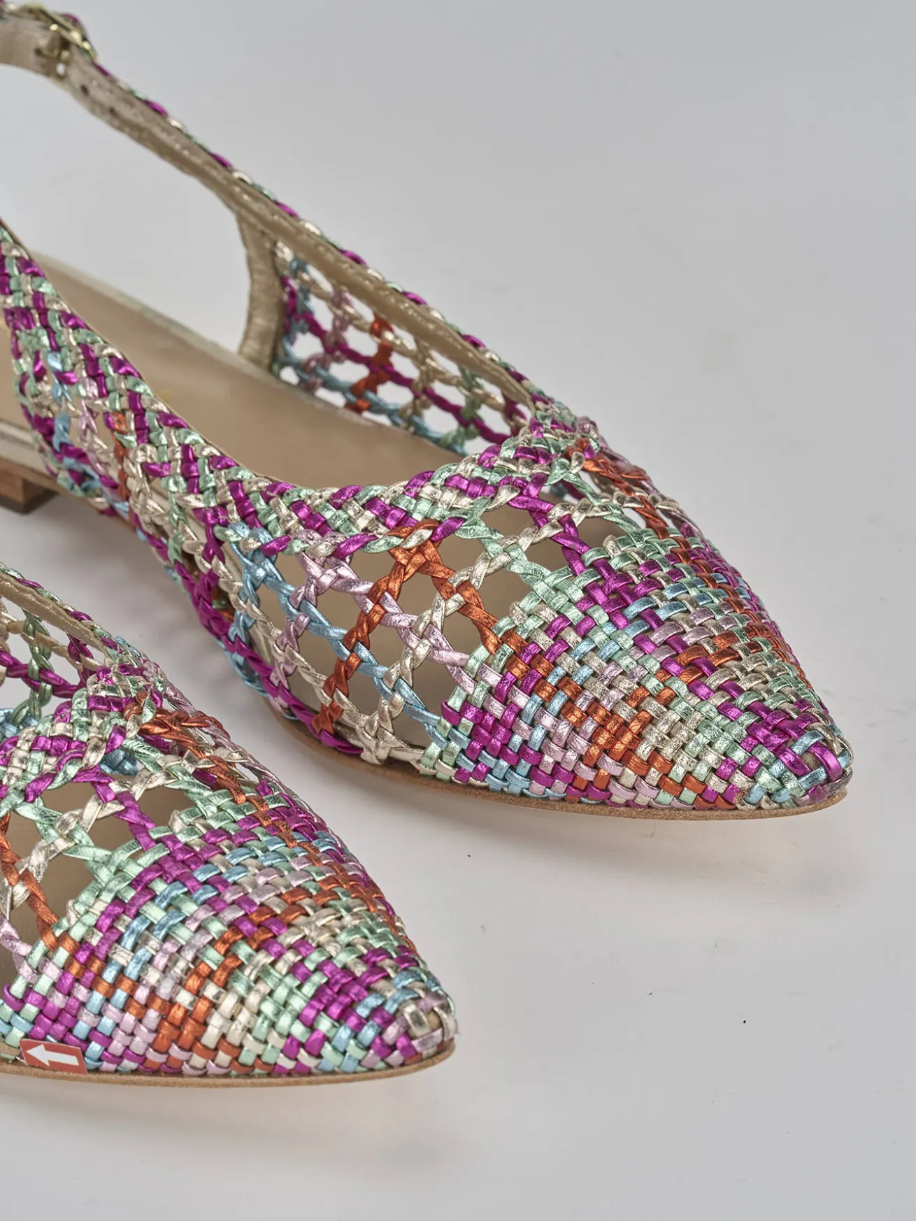 Ballerine tacco 6cm pelle multicolor