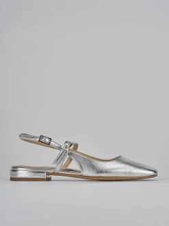 Ballerine tacco 1cm pelle argento