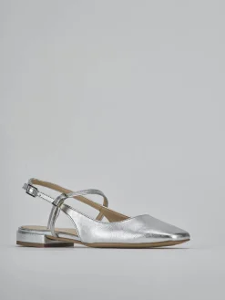 Ballerine tacco 1cm pelle argento