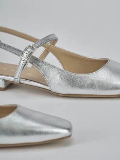 Ballerine tacco 1cm pelle argento