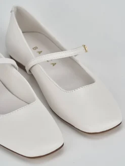 Ballerine tacco 1cm pelle bianco