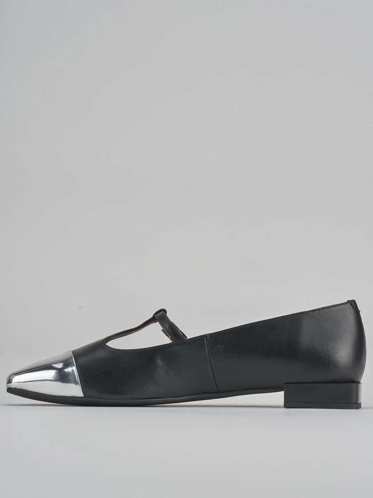 Ballerine tacco 1cm pelle nero