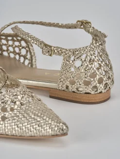 Ballerine tacco 1cm pelle oro