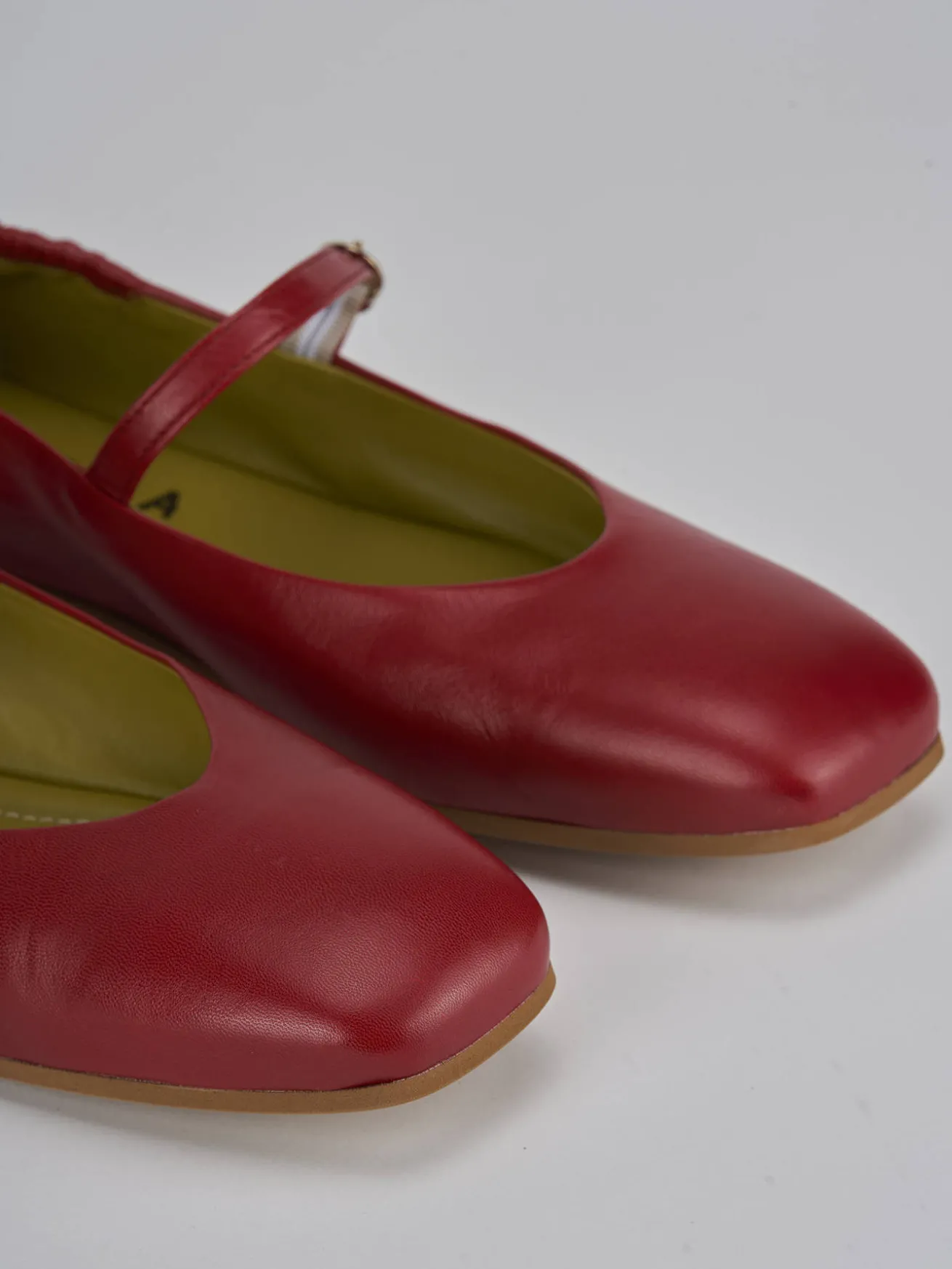 Ballerine tacco 1cm pelle rosso