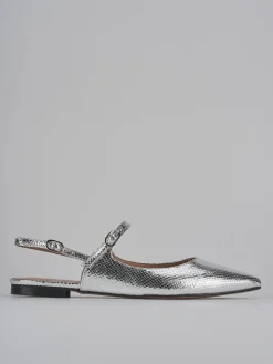 Ballerine tacco 1cm pelle argento