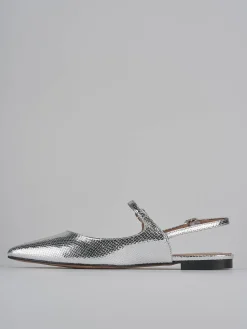 Ballerine tacco 1cm pelle argento