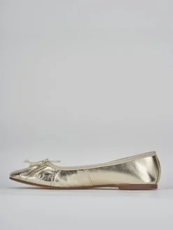 Ballerine tacco 1cm pelle oro