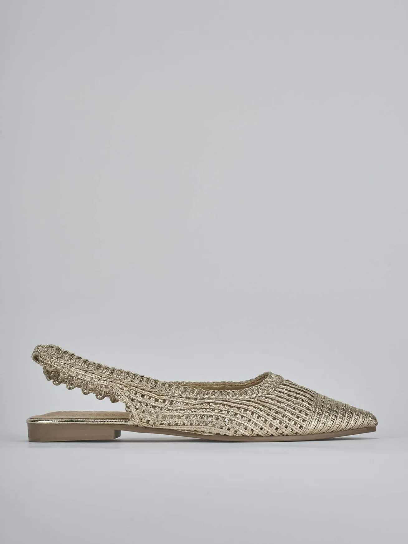 Ballerine tacco 1cm pelle oro