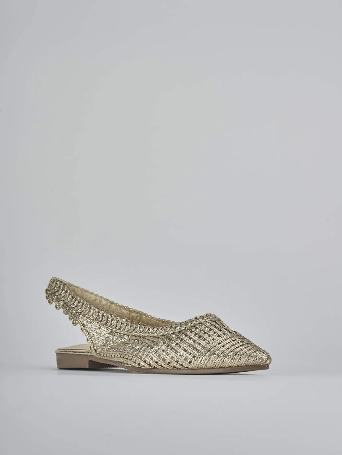 Ballerine tacco 1cm pelle oro