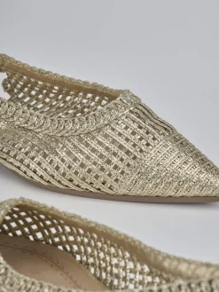 Ballerine tacco 1cm pelle oro