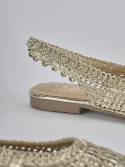 Ballerine tacco 1cm pelle oro