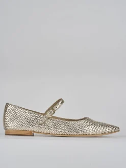 Ballerine tacco 1cm pelle oro
