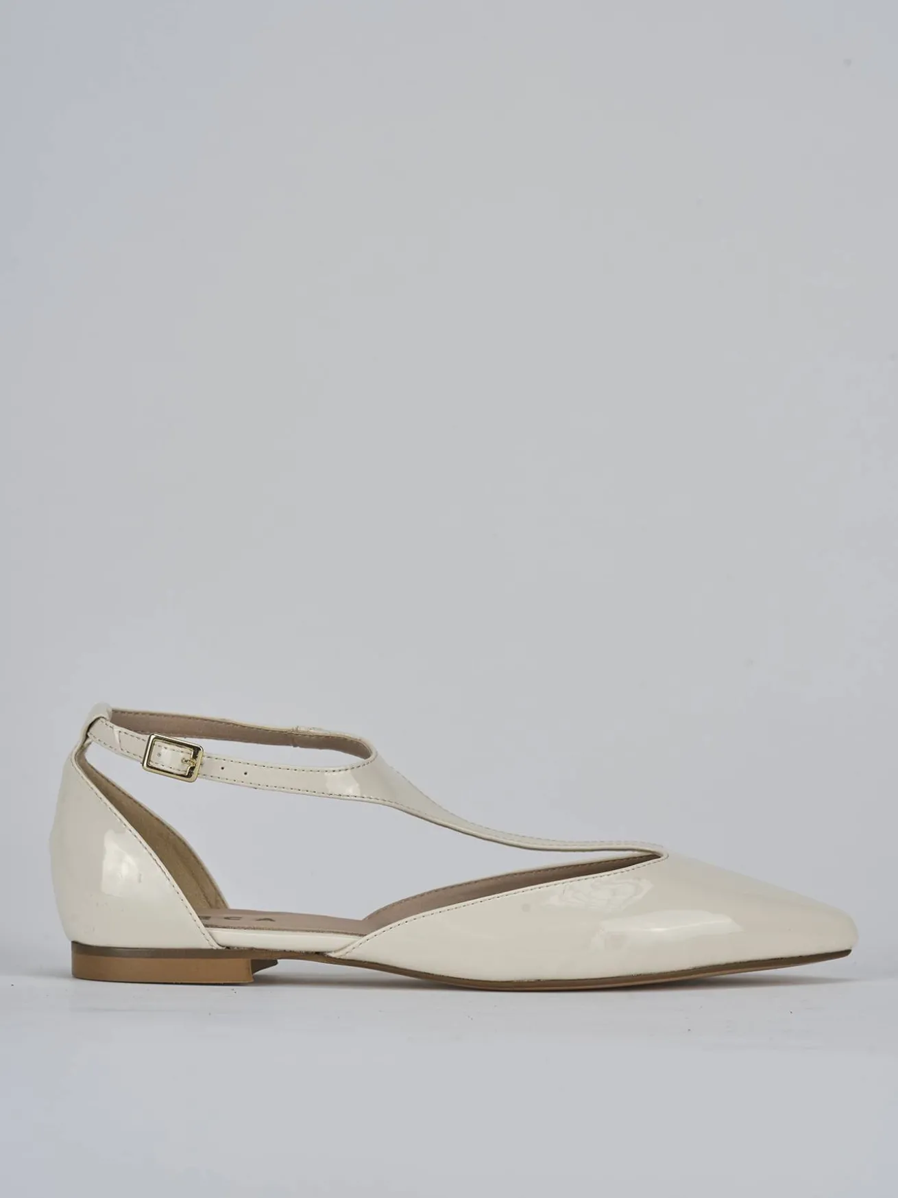 Ballerine tacco 1cm pelle bianco