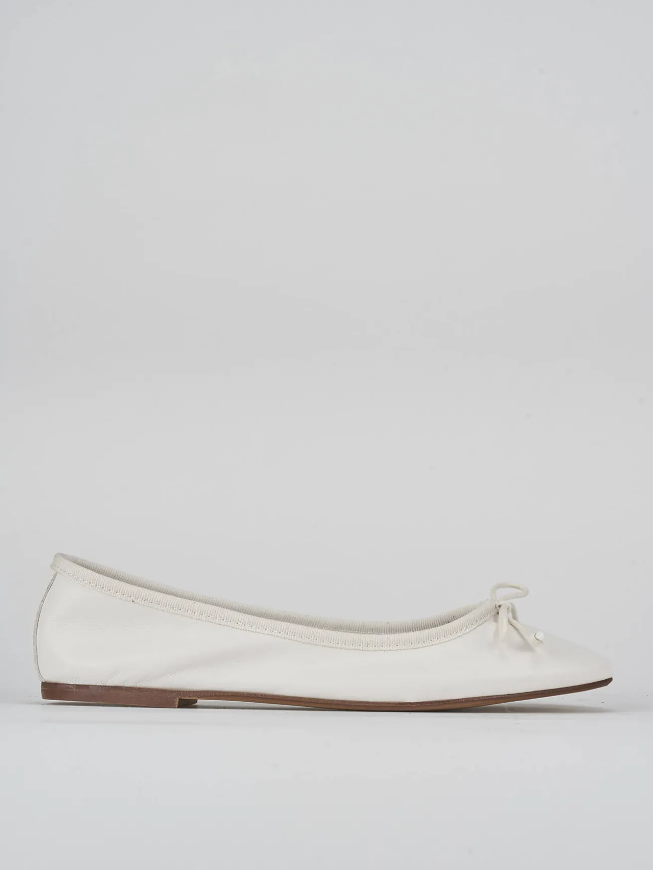 Ballerine tacco 1cm pelle bianco