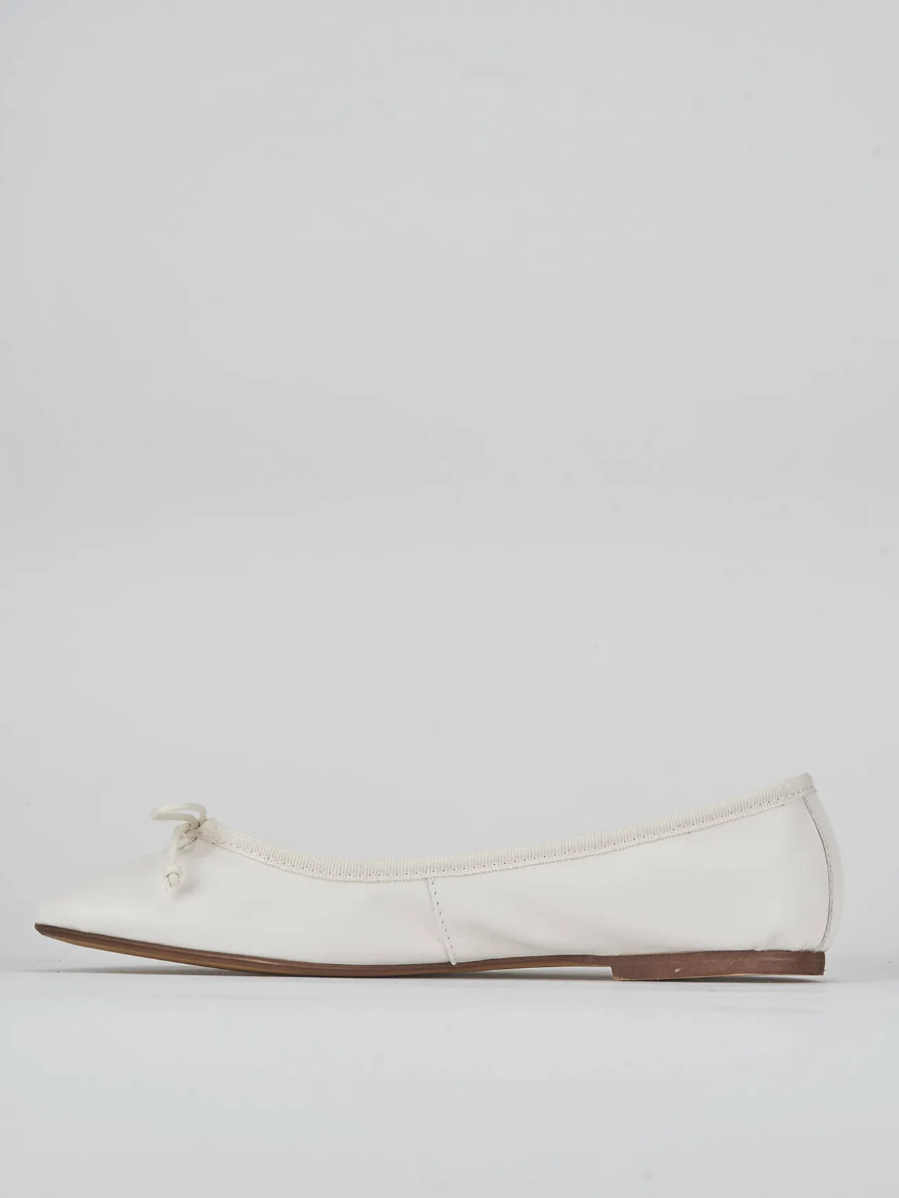 Ballerine tacco 1cm pelle bianco