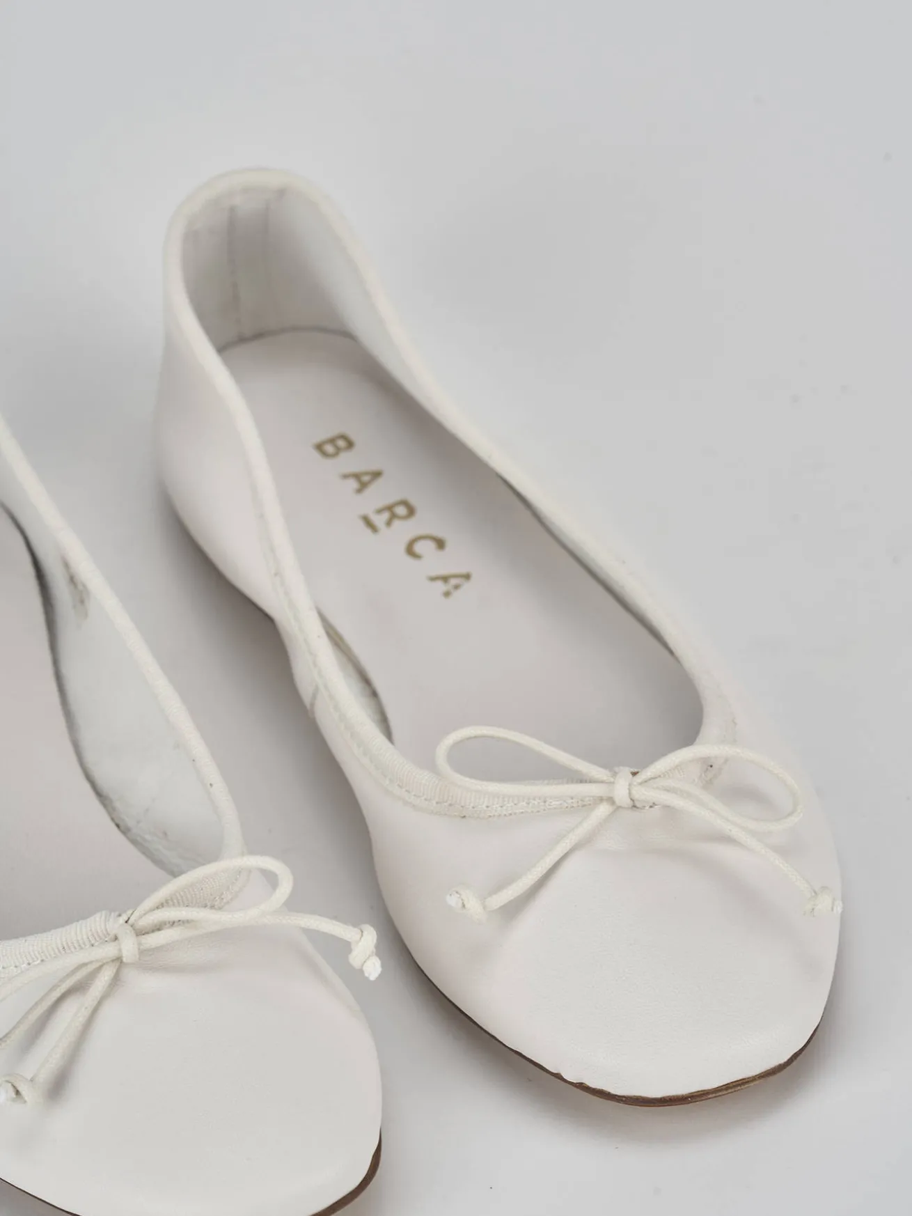 Ballerine tacco 1cm pelle bianco