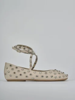 Ballerine tacco 1cm pelle beige