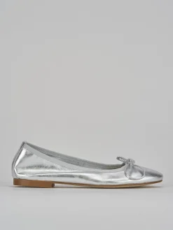 Ballerine tacco 1cm pelle argento