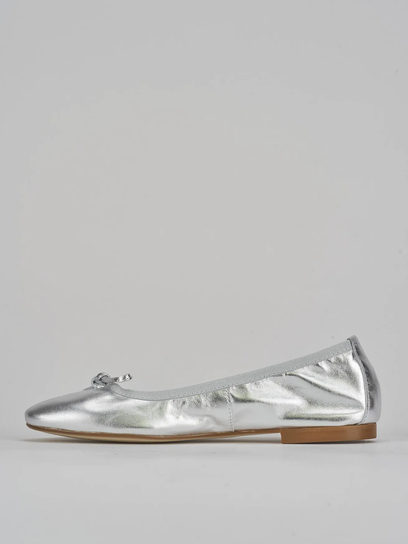 Ballerine tacco 1cm pelle argento